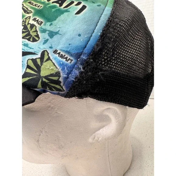 Hawaii Islands Trucker Hat Souvenir Black‎ Mesh Snapback Cap - Picture 3 of 11